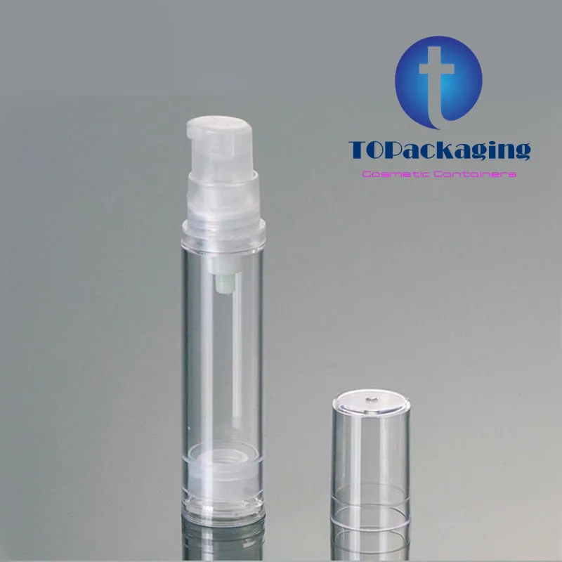 100PCS/LOT-10ML Airless Bottle,Empty Cosmetic Container,Clear Plastic Vacuum Bottle,Sample Lotion Sub-bottling,For Essential Oil