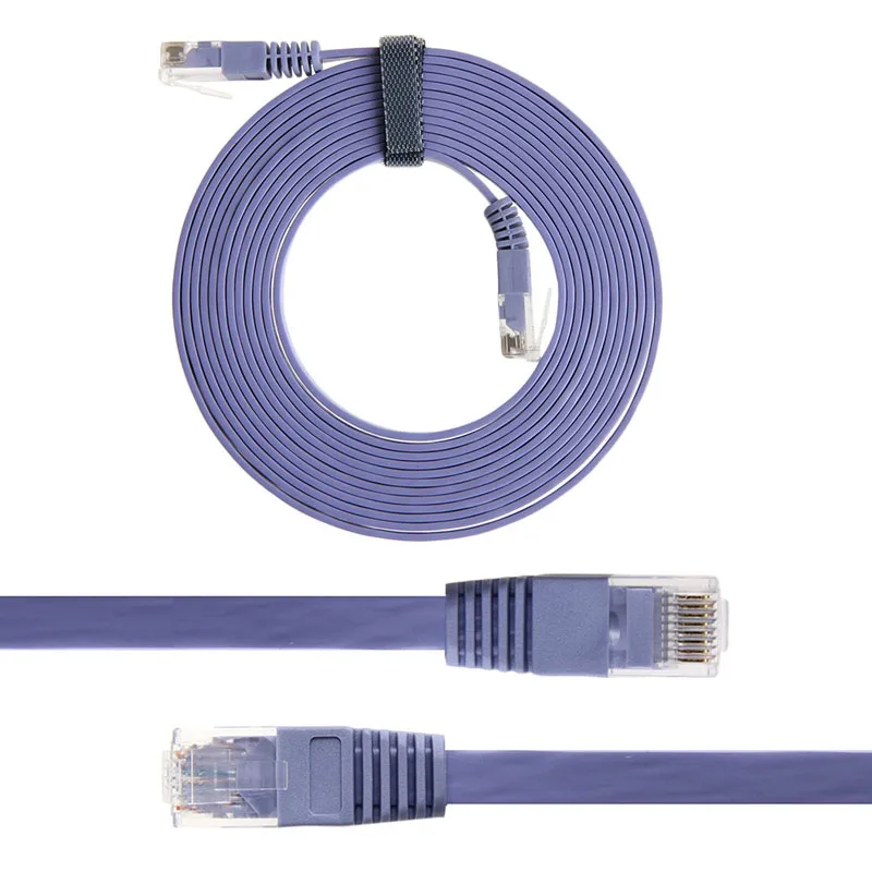 Лот Cat6e RJ45 ультратонкий плоский Ethernet сетевой кабель LAN патч Интернет от 1 до 30 м