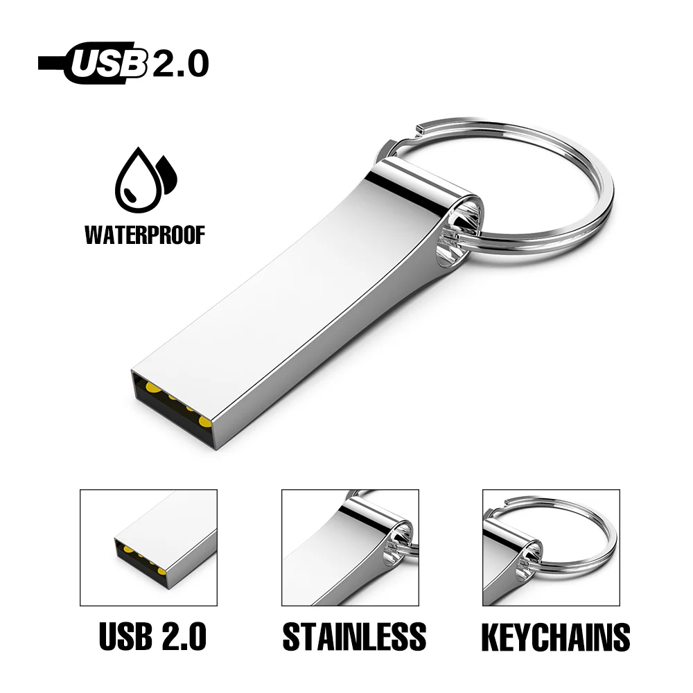 Горячий металлический usb флэш накопитель с кольцом для ключей карта памяти 8 Гб 128