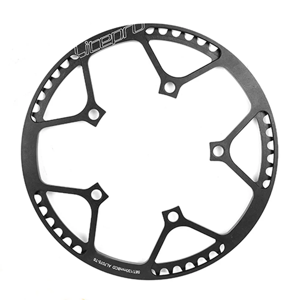 58T black chainring Litepro 53 T/56 T/58 T 130BCD BMX складной велосипед, цепное колесо 7075, 170 мм, квадратный конус, коленчатый набор, модифицированный, для дорожного велосипеда, кривошипный набор - Цвет: 58T black chainring