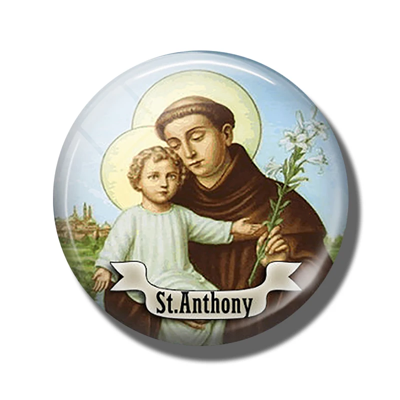 12 СВЯТОГО магнита на холодильник St Clare Майкл Пол Энтони Патрик Валентина христианские католические стикеры на холодильник украшение на магните - Цвет: St Anthony