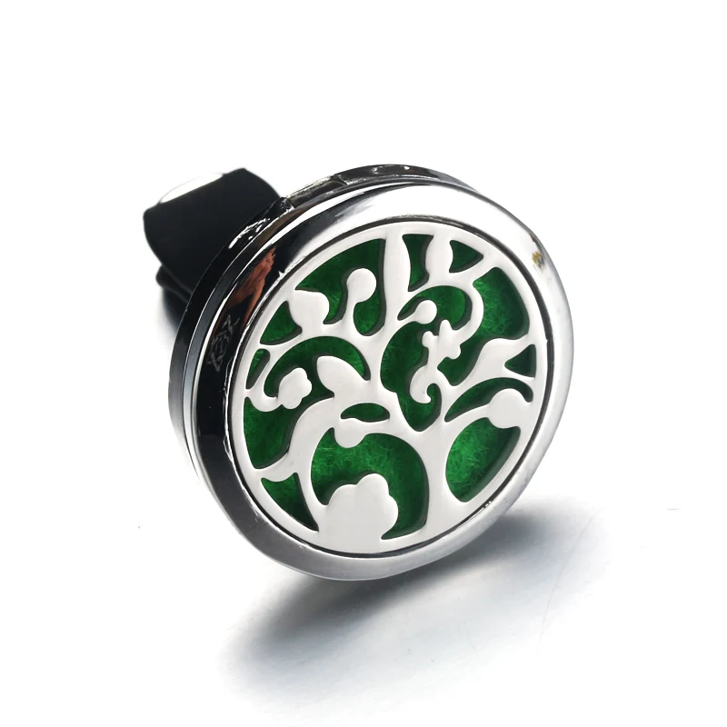 

Car Air Conditioning Outlet Perfume Folder Stainless Steel Magnetic Essential Oil Diffuser life Tree pattern Pendants