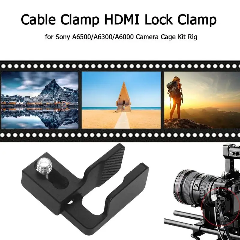 Камера HDMI клетка кабельный зажим алюминиевый сплав-протектор 1/4 ''-20 винт для sony A6500/A6300/A6000 комплект Rig