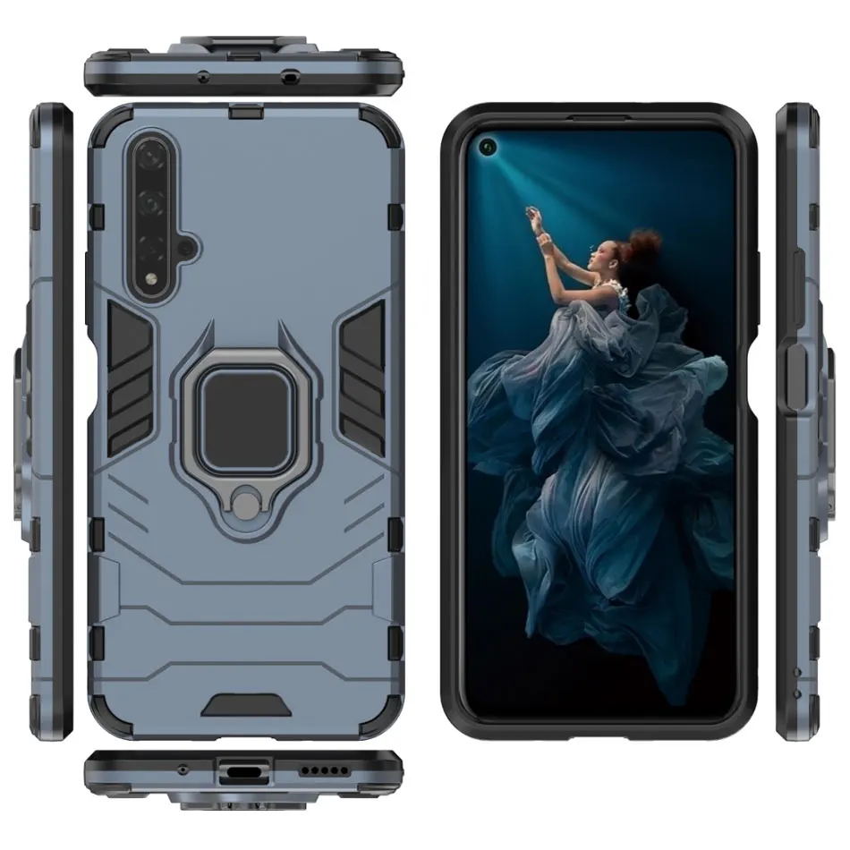 Гибридный Чехол 2 в 1 для huawei Honor 20 кольцевой магнитный держатель подставка для телефона чехол для huawei Honor 20 Pro