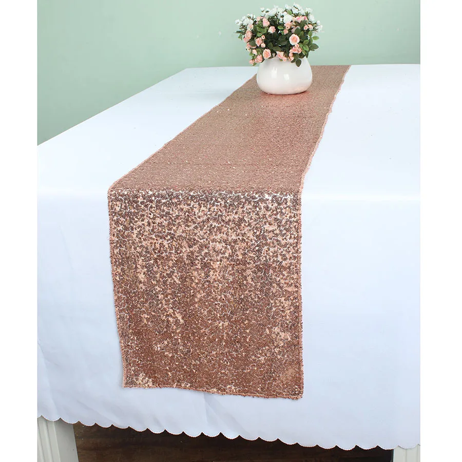 12x96 Inch ROSE GOLD Pailletten Tischläufer Für Hochzeitsparty Party