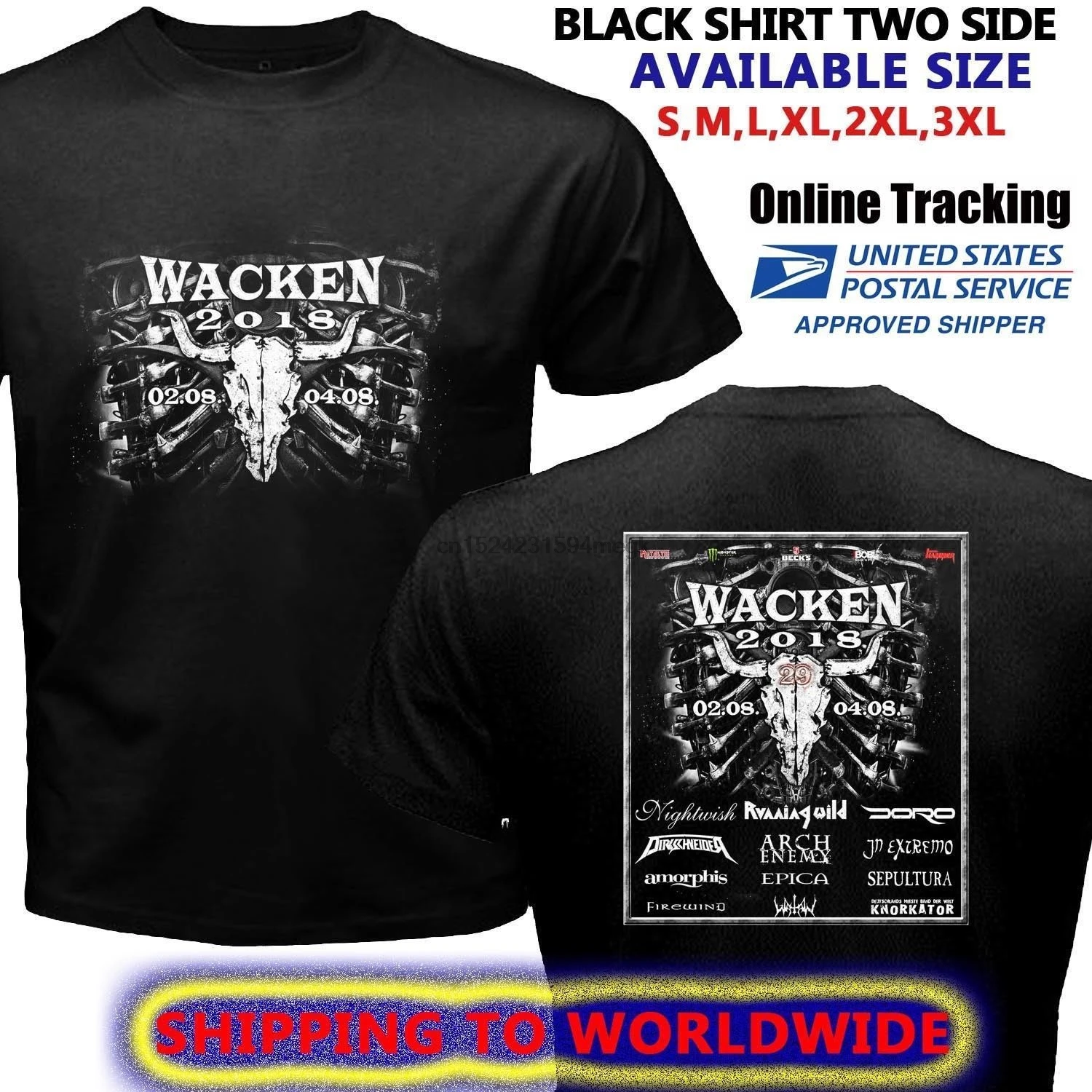 

Hot New Wacken Tour Dates T-Shirt S-5Xl