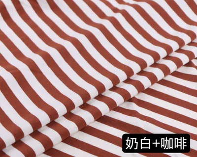 Полосатая хлопковая ткань детская вязаная трикотажная ткань DIY шитье футболки платье ткань по метрам - Цвет: see chart