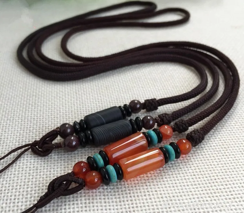 

The new luxury boutique Sardonyx Red yu Bead necklace cord barrel lanyard wholesale/