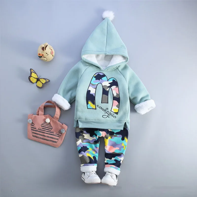 

BibiCola baby boys clothes sets hooded coat+pants autumn winter tracksuit outfits for infant boys clothing set girls warm suit
