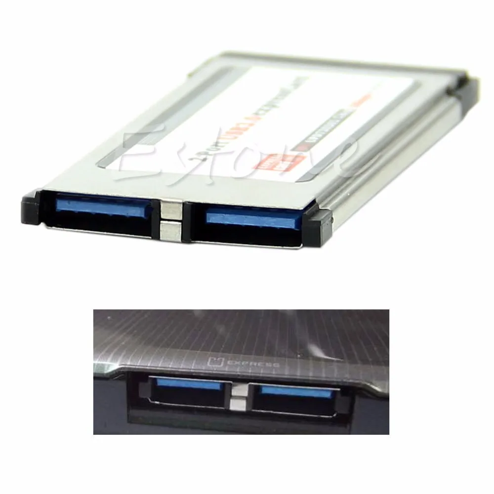 

2 Port USB 3.0 Express Card ExpressCard 34mm/54mm Hidden Adapter For Laptop