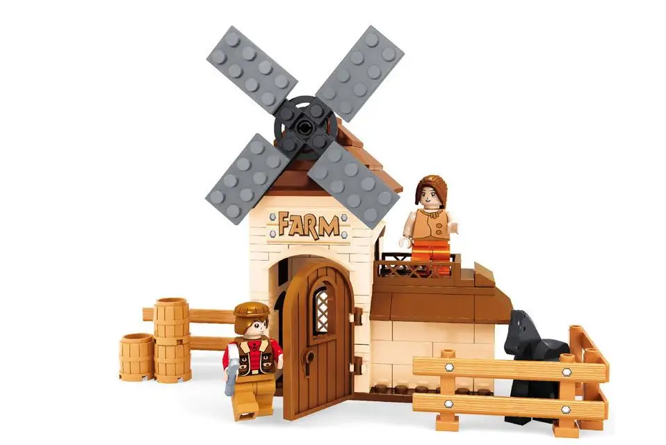 

The middle ages a farm Windmill village Model Building Blocks Toys for Children Compatible With Bricks Gift