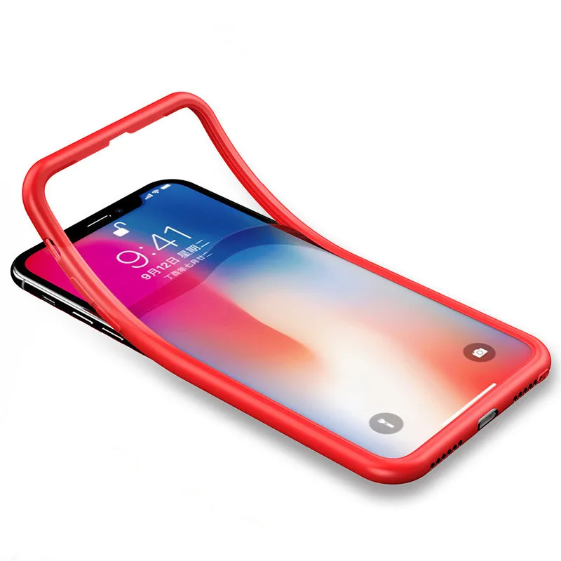Full Cover Phone Case For Iphone X 8 7 6 6s Ultra Thin Slim Plus Candy Colors TPU Back Coque Funda |