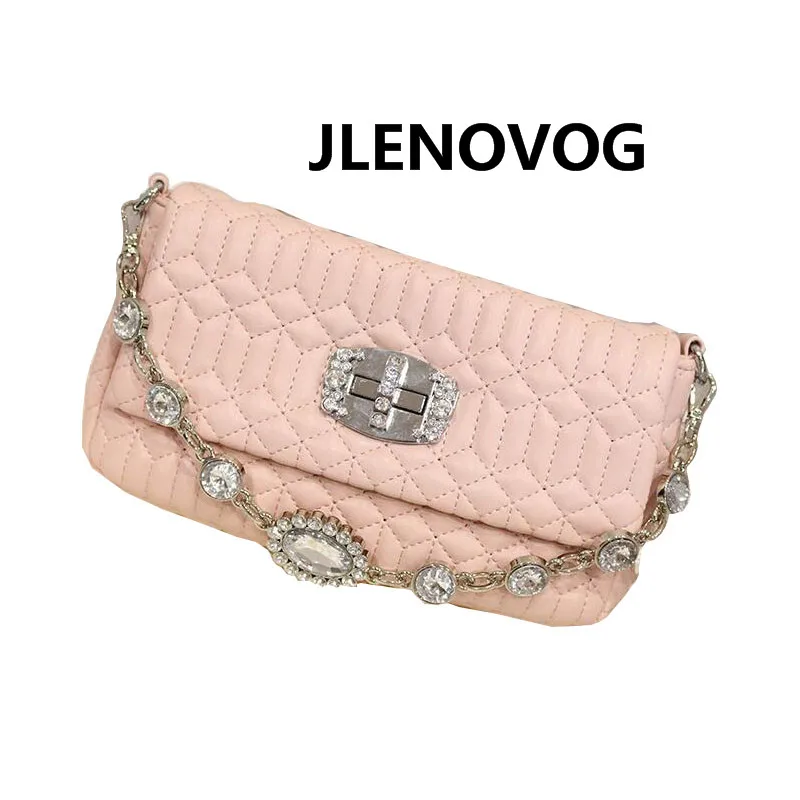 

Single shoulder diagonal portable soft handle outdoor travel spring new super fire net red diamond chain carrying case
