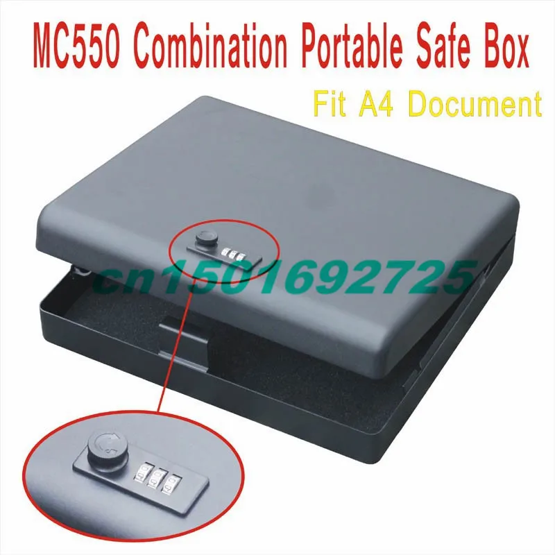 

Wholesale - MC550 portable combination mini car gun pistol wristwatch steel carry-on safe box (Ipad box)