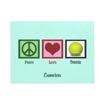 

Fun Peace Love Tennis Cute Custom Doormat Home Decoration Entry Non-slip Door Mat Rubber Washable Floor mat