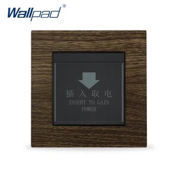 

Hotel Insert Key Switches Card Switch Wallpad Luxury Aluminium Satin Metal Panel Wood Wall Power Switch