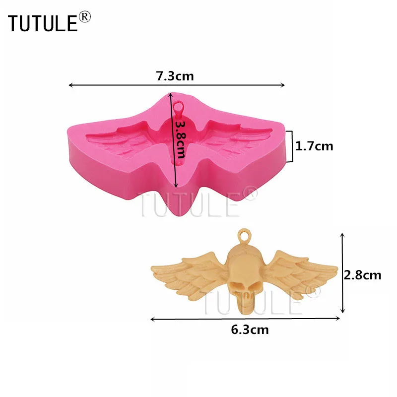 Ангельские Крылья Череп силиконовые формы сделаны из безопасный для хранения продуктов силикон помадка, мастика ручное производство шоколада для смолы Полимерная глина металлическая форма