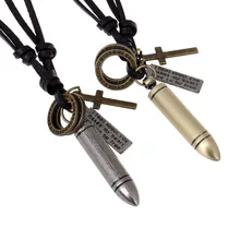 

OLOEY Korean Version Leather Necklace Fashion New Factory Direct Selling Ancient Men's Leather Necklace Accessories Wholesale
