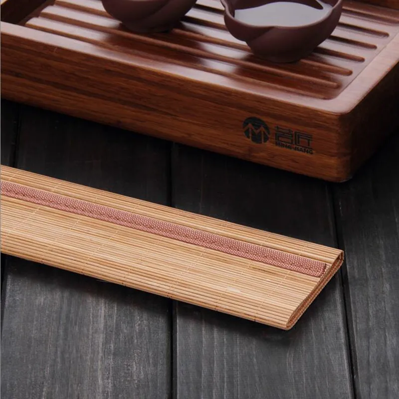 Kung Fu tea accessories bamboo mat Dining Table Mat Heat Insulation Non-Slip Placemats Tableware Pad Coaster Kitchen Accessorie