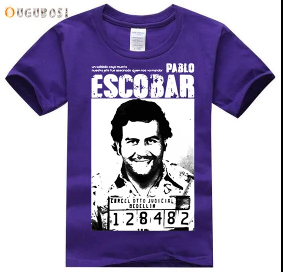 

New Fashion Children Narcos Pablo Escobar Print T-Shirt Multi 2019