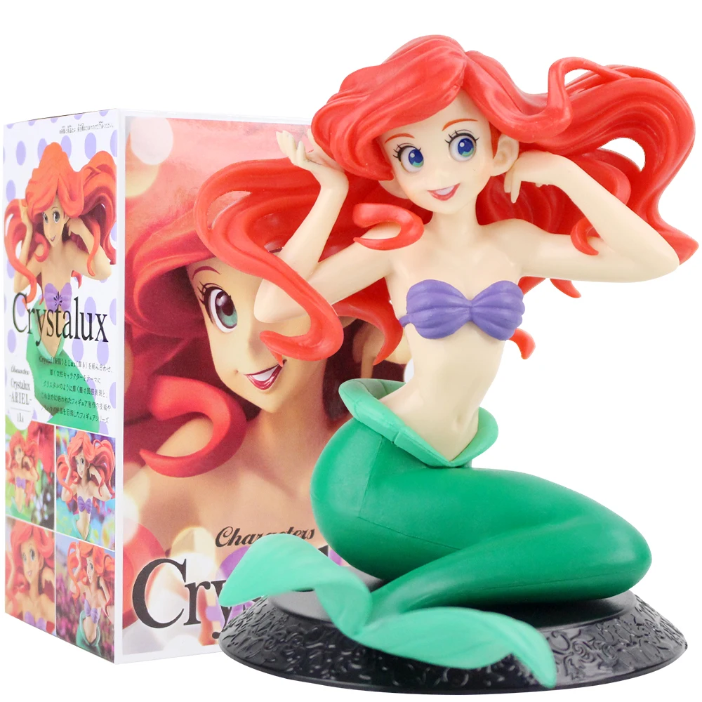 

10cm The Little Mermaid Princess Crystalux Ariel Cute Figurine PVC Collection Model Figure Toys Doll For Kids Gift