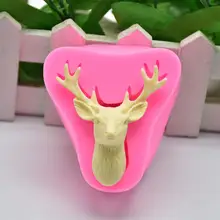 DIY Série Da Cabeça Dos Cervos Do Natal Do Molde de Chocolate Fondant Molde de Silicone Molde de Gesso De Moldagem De Barro pasteleria y reposteria @ 12(China)