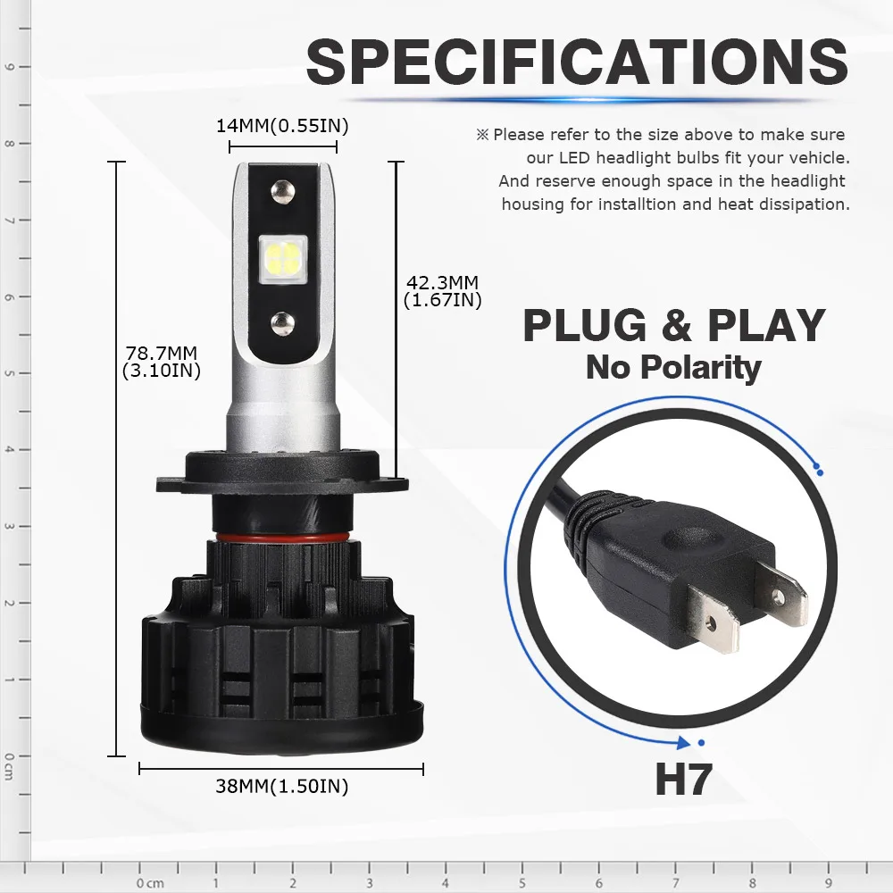 2pcs h4 h7 h8 h11 led car