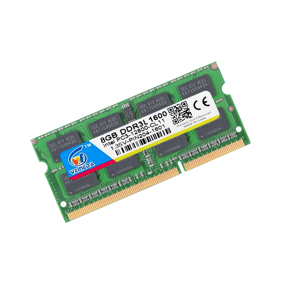 VEINEDA 8 Гб ddr3l ноутбук DDR3L DDR3 4 Гб 1600 МГц PC3-12800 1,35 V SO-DIMM без кода коррекции ошибок