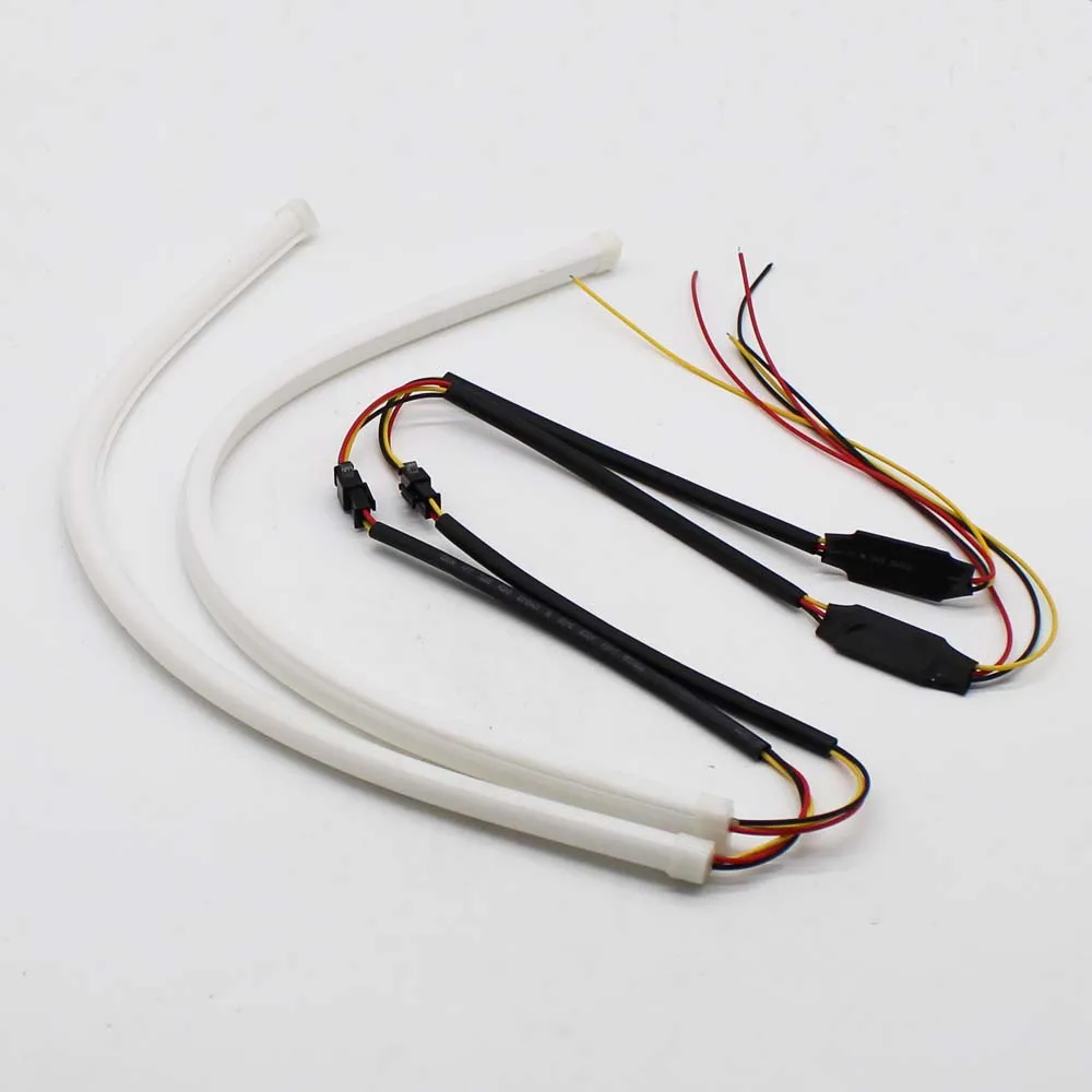 

2x 45cm DRL Flexible LED Tube Strip Style Daytime Running Lights Tear Strip Switchback Headlight Turn Signal Light Parking Lamp