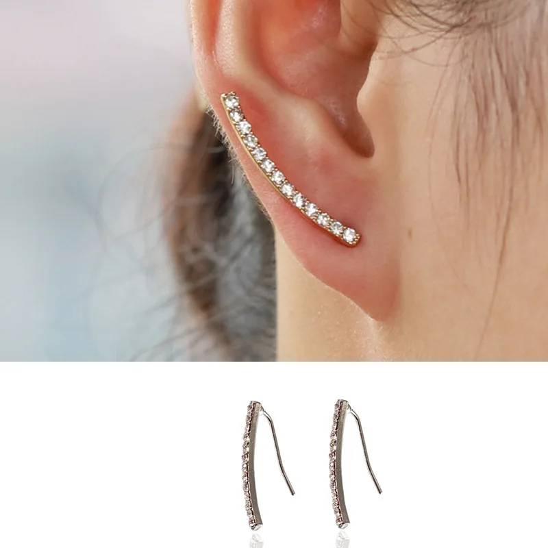 

2019 Stud Earrings for Women One Word Full Left And Right Earrings Fashion Exaggerated RhinestoneStud Earrings G0612