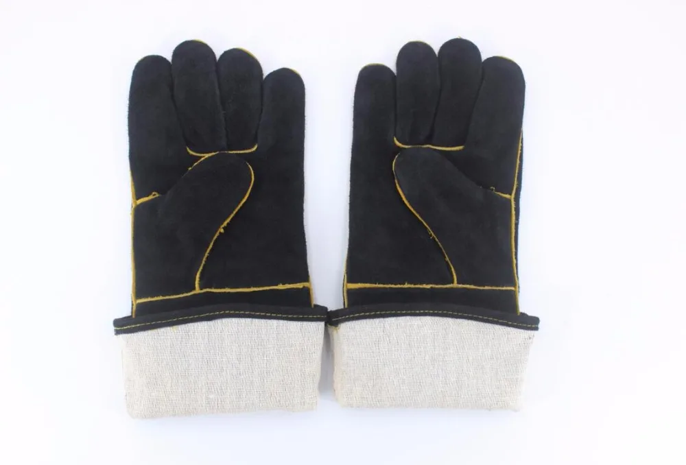 KIM YUAN 013/027L Welding Gloves Heat Resistant for Welder/Cooking/Baking/Fireplace/Animal Handling/BBQ Black 14in&16inches - Image 4