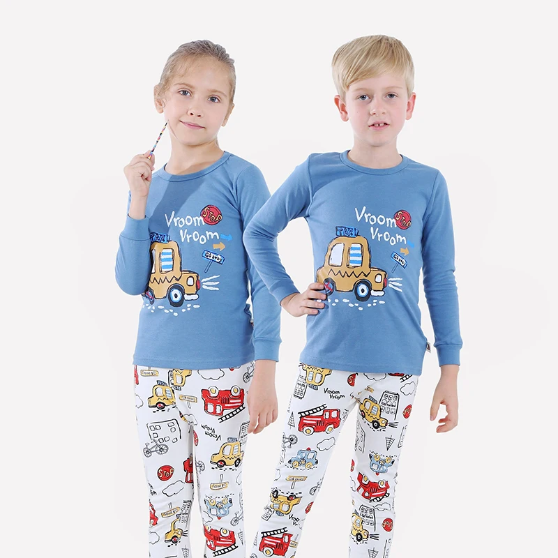 На осень-зиму Детский Пижамный комплект для мальчиков; Комплект для сна с изображением мультипликационных персонажей для детей ночное белье женские пижамы детская одежда для сна из хлопка, 2-11Year