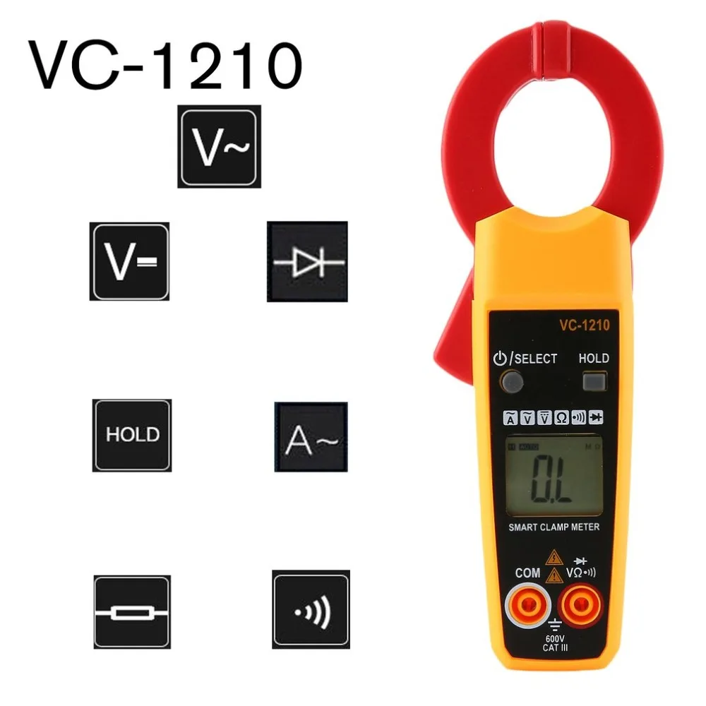 VC 1210 Ручной цифровой клещи мультиметр AC/DC Вольт Ом диод Ток Напряжение тестер