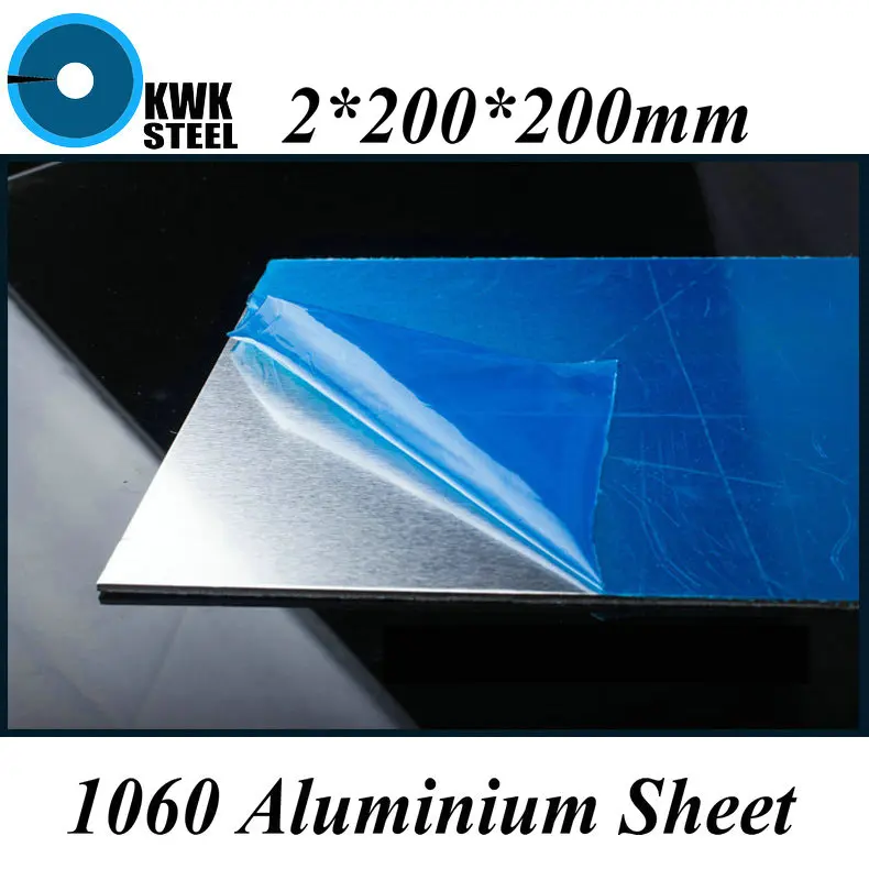 

2*200*200mm Aluminum 1060 Sheet Pure Aluminium Plate DIY Material Free Shipping