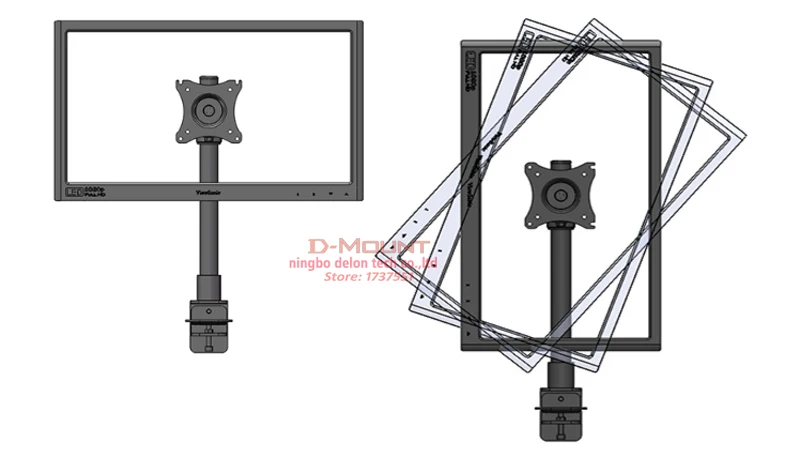 DL-T801L 10-2" сталь 60 см высокий одиночный ТВ настольная подставка lcd Настольный кронштейн держатель для 10"-2" VESA100X100 75X75