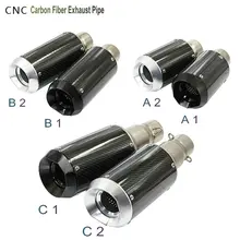 Motorcycle Exhaust Pipe CNC Carbon Fiber SC Exhaust Pipe CBR CB400 CB600 CBR1000 GY6 for Suzuki Honda Kawasaki Motorbike