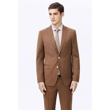 

Brown Slim Men Suits Handsome Mens Wedding Suits Groomsmen Groom Tuxedos Party Prom Business Suits (Jacket+Pants)