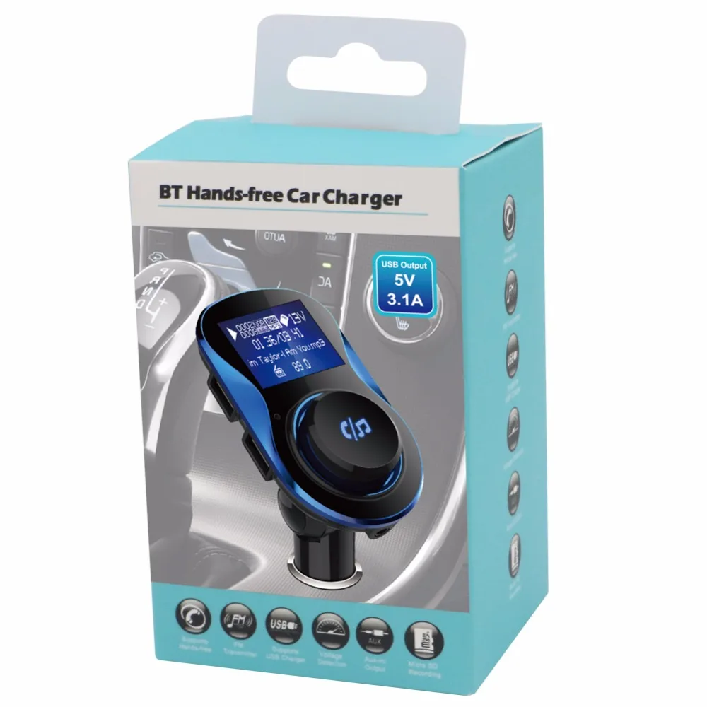 Wireless Bluetooth FM Transmitter FM Modulator MP3 Player Car Kit With USB Car Charger Support TF Card U Disk Handsfree Calling