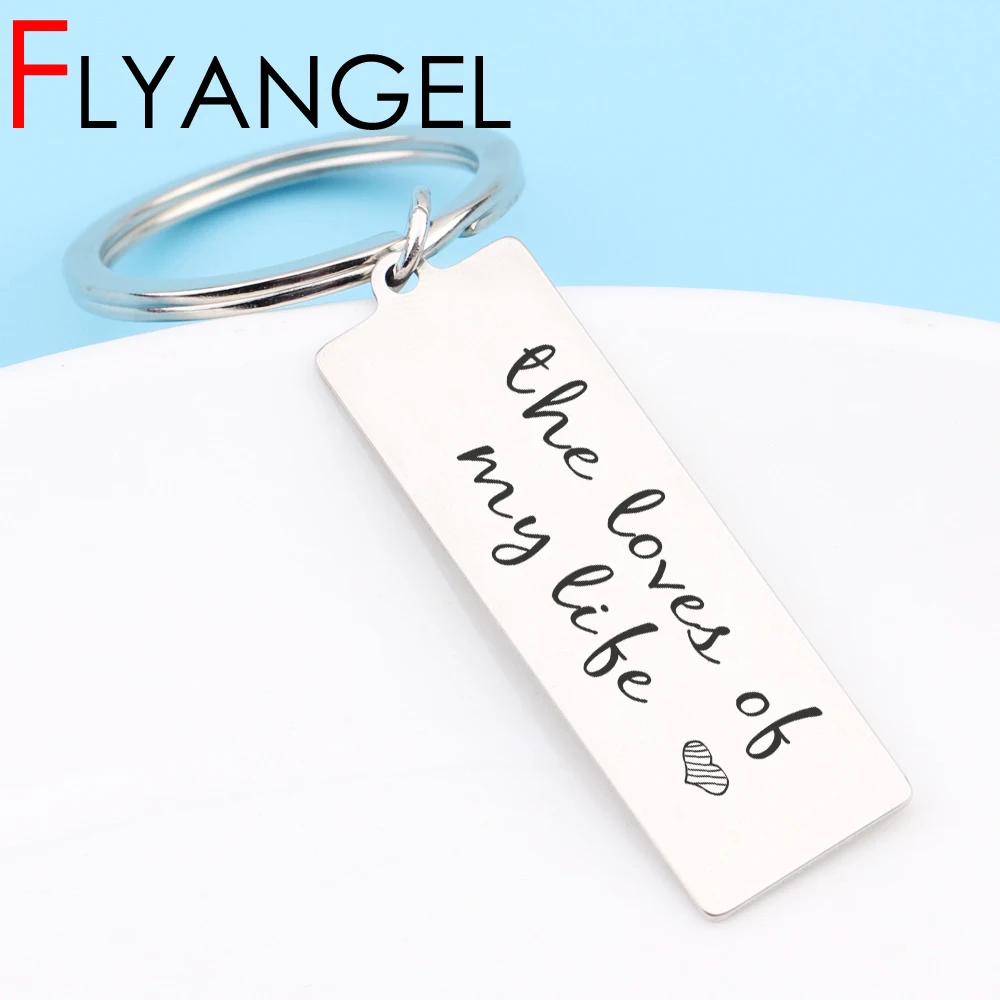 

New Chic Lettering Key Chains Engraved The Love Of My Life Keyring Keys Holder Couples Lover's Bag Charm Beautiful Jewelry Tag