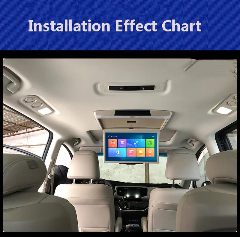 Монитор в машине 12,5 дюймов Android 8,1 откидной экран на крышу автомобиля wifi/HDMI/USB/SD/FM/Bluetooth/динамик/игра MP5 Потолочный телевизор для автомобиля