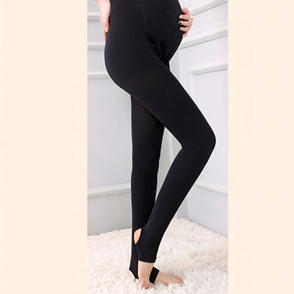 Puseky Одежда для беременных зимние однотонные с высокой талией регулируемые Леггинсы для беременных женщин толстые универсальные брюки для беременных Polainas