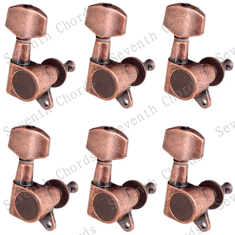 Набор 6 шт. Sealed-gear Guitar Tuning Pegs ключи тюнеры машинные головки для гитары-хромовый и черный и золотистый выбор