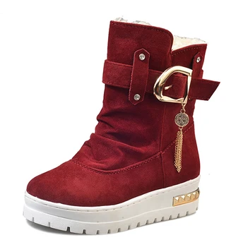 

Fashion Winter Women Boots Plus Velvet Shoes Snow Platform Boots Female Thermal Cotton-padded Shoes Flat Ankle Boots