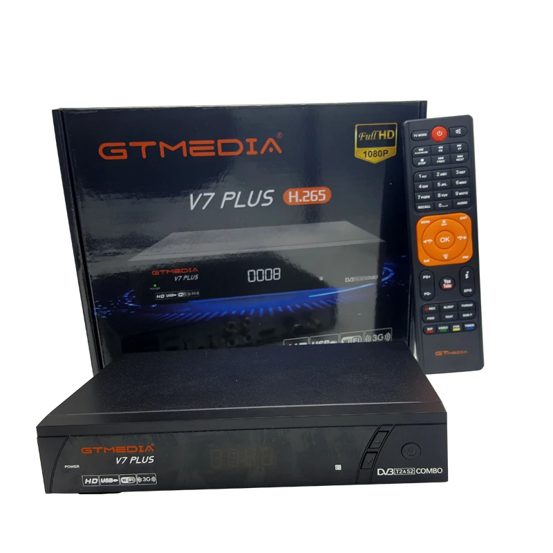 GTMEDIA V7 PLUS 10 шт. DVB-S2 H.265 DVB-T2 спутниковый приемник декодер наземного HD tv box Wifi Biss vu конвертер рецептор