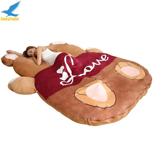 Fancytrader 2018 Giant Plush Stuffed Cartoon Love Bear Sofa Bed Sleeping Bed with Padding 2 Sizes (1)
