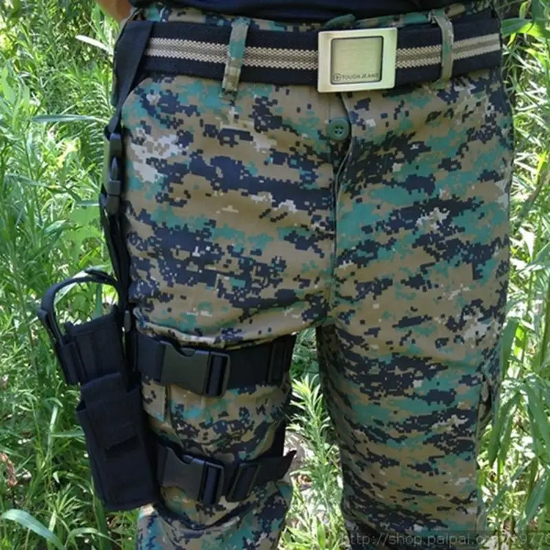 Adjustabl Tactical Pistol Drop Leg Thigh Holster w/ Mag Pouch Right Hand Outdoor Tactical Pouch with Adjustable Magic Strap Z75