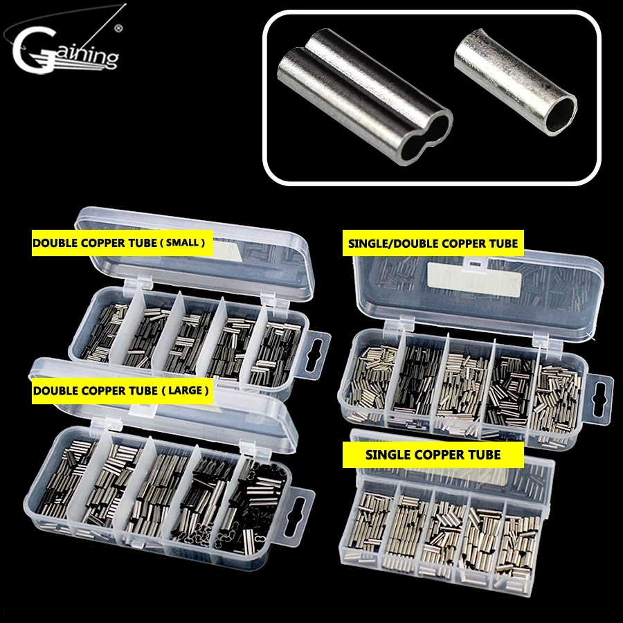 

Gaining Mixed Size Round Copper Fishing Line Aluminum Crimp Sleeve Copper Tube 0.8mm-2.6mm Sea Fishing Accessories Line Tube