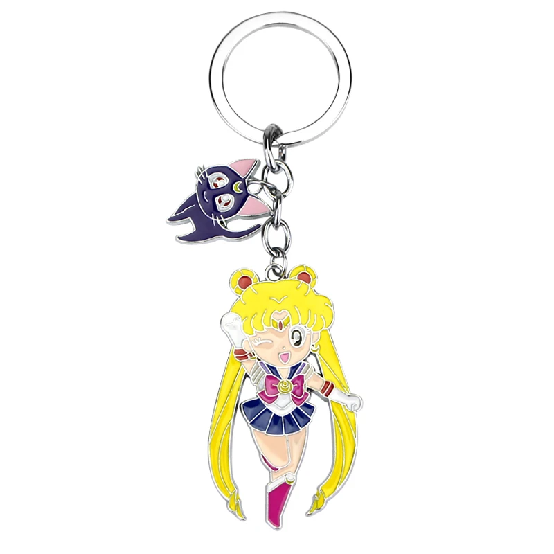 Japanese Anime Wedding Figure Sailor Moon Key Chain Girl Pendant Accessories