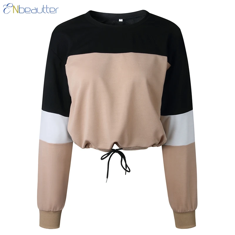 ENbeautter 2018 New Autumen Women Hoodies Patchwor...