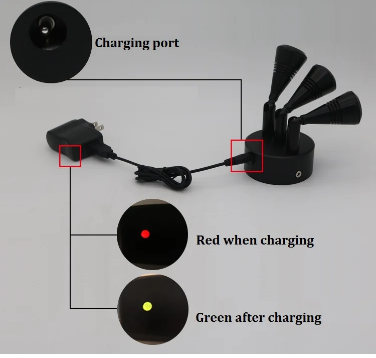 3 Вт/9 Вт подзарядка с пультом дистанционного управления оконная лампа, пульт дистанционного управления показать светильник, 3 головы ювелирный шкаф стеклянный беспроводной аккумулятор точечный светильник